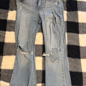 Women's Blue Distressed Jeans